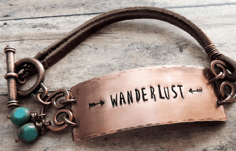Wanderlust Leather Copper Bracelet