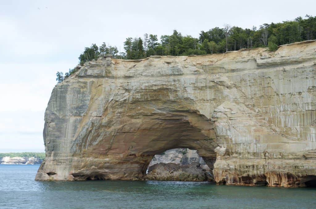 Sea Caves seen on Pictured Rocks Cruise on Lake Superior in Munising Michigan
