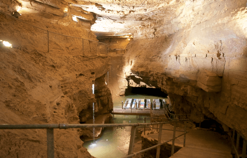 Underground Indiana: Riding on a Boat Through Bluespring Caverns