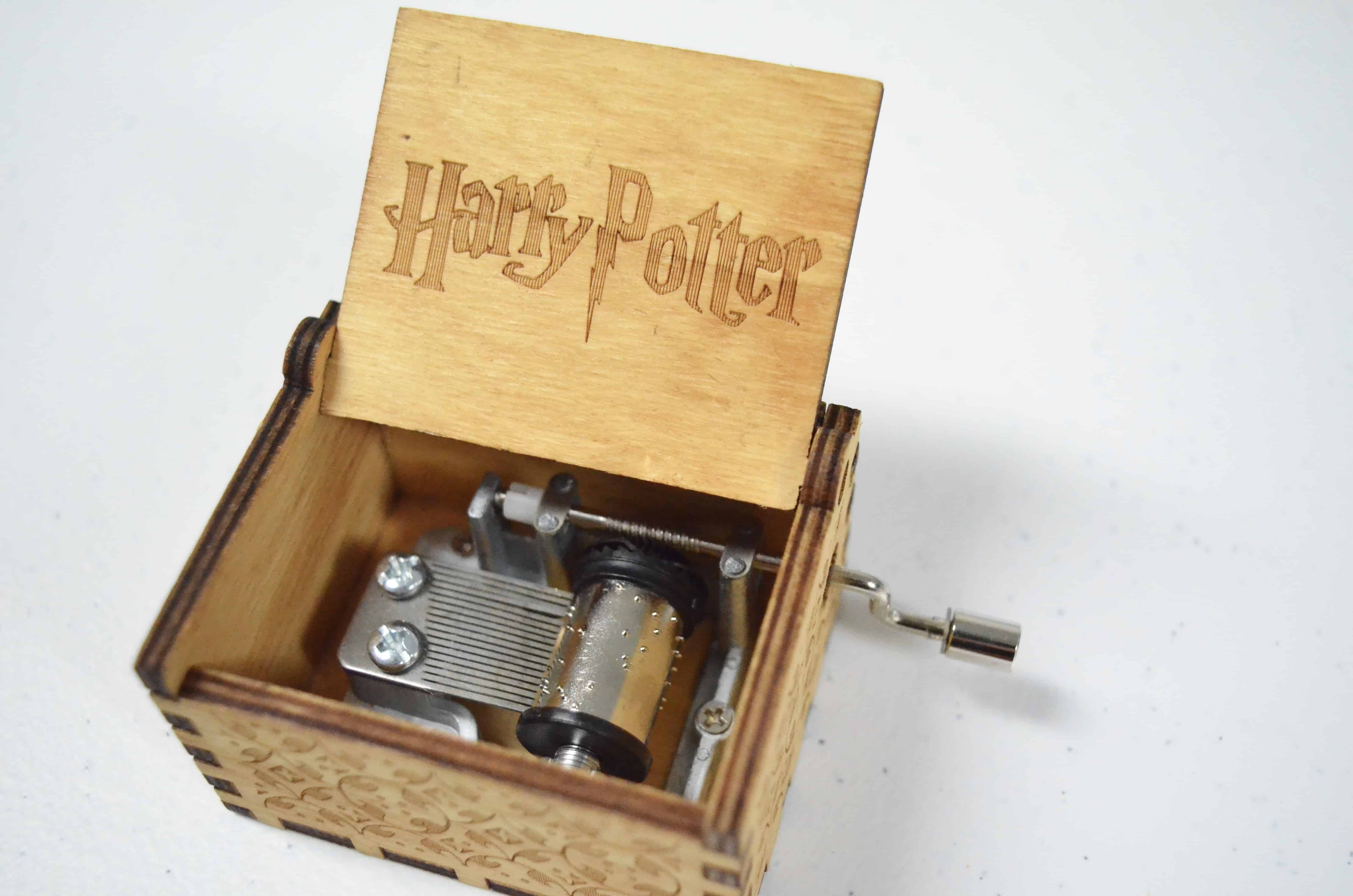 wooden Harry Potter wind up music box