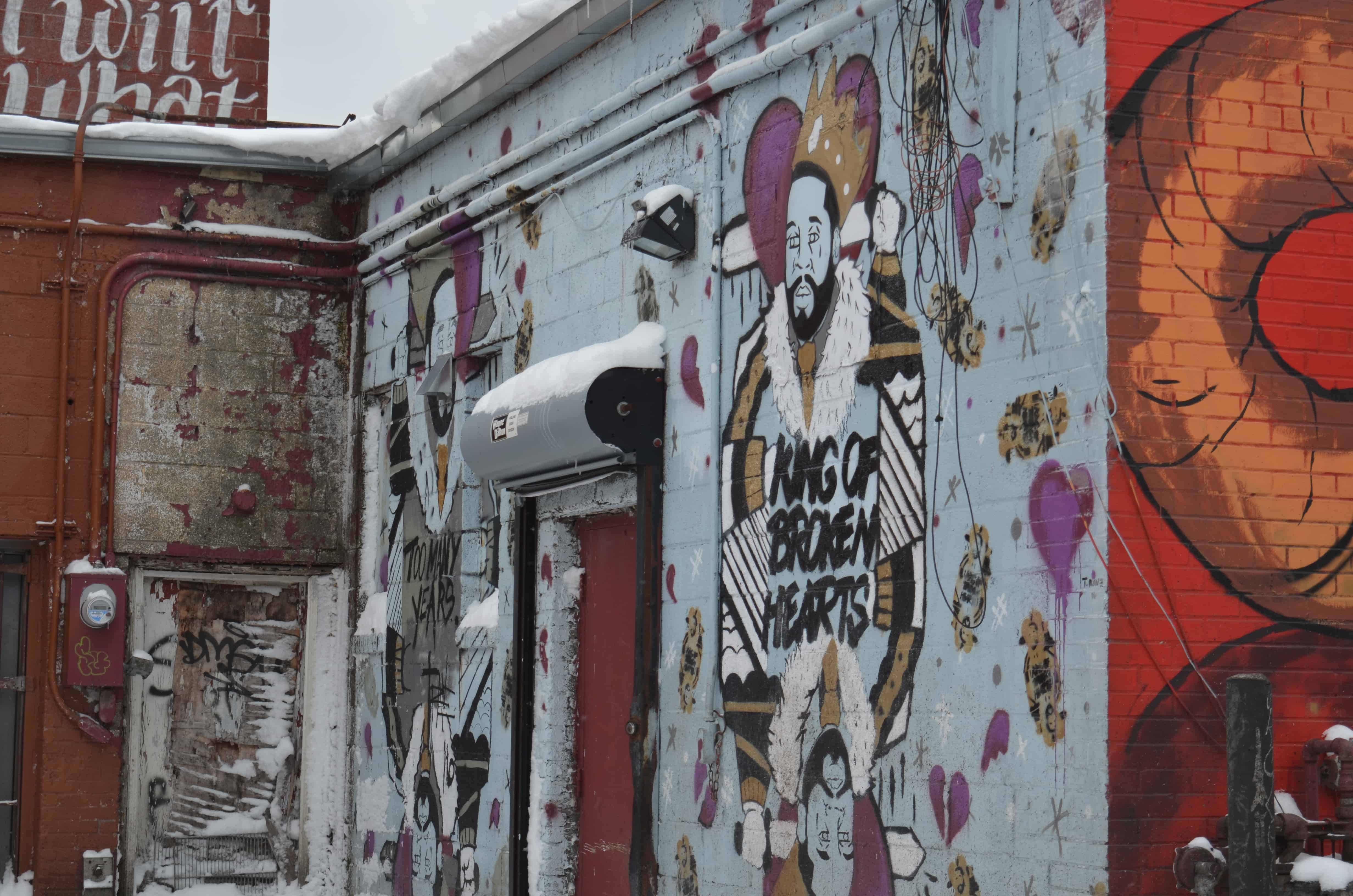King of Hearts art mural Street Detroit