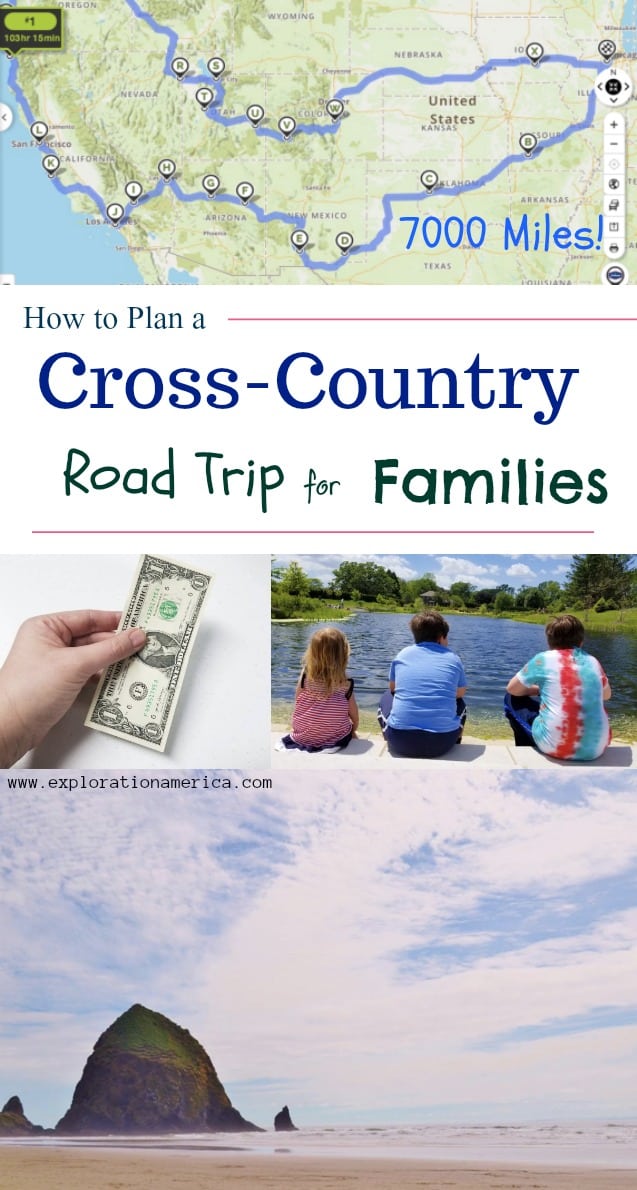 road trip map with family travel