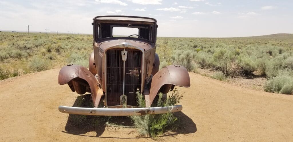 vintage car on Route 66 Arizona