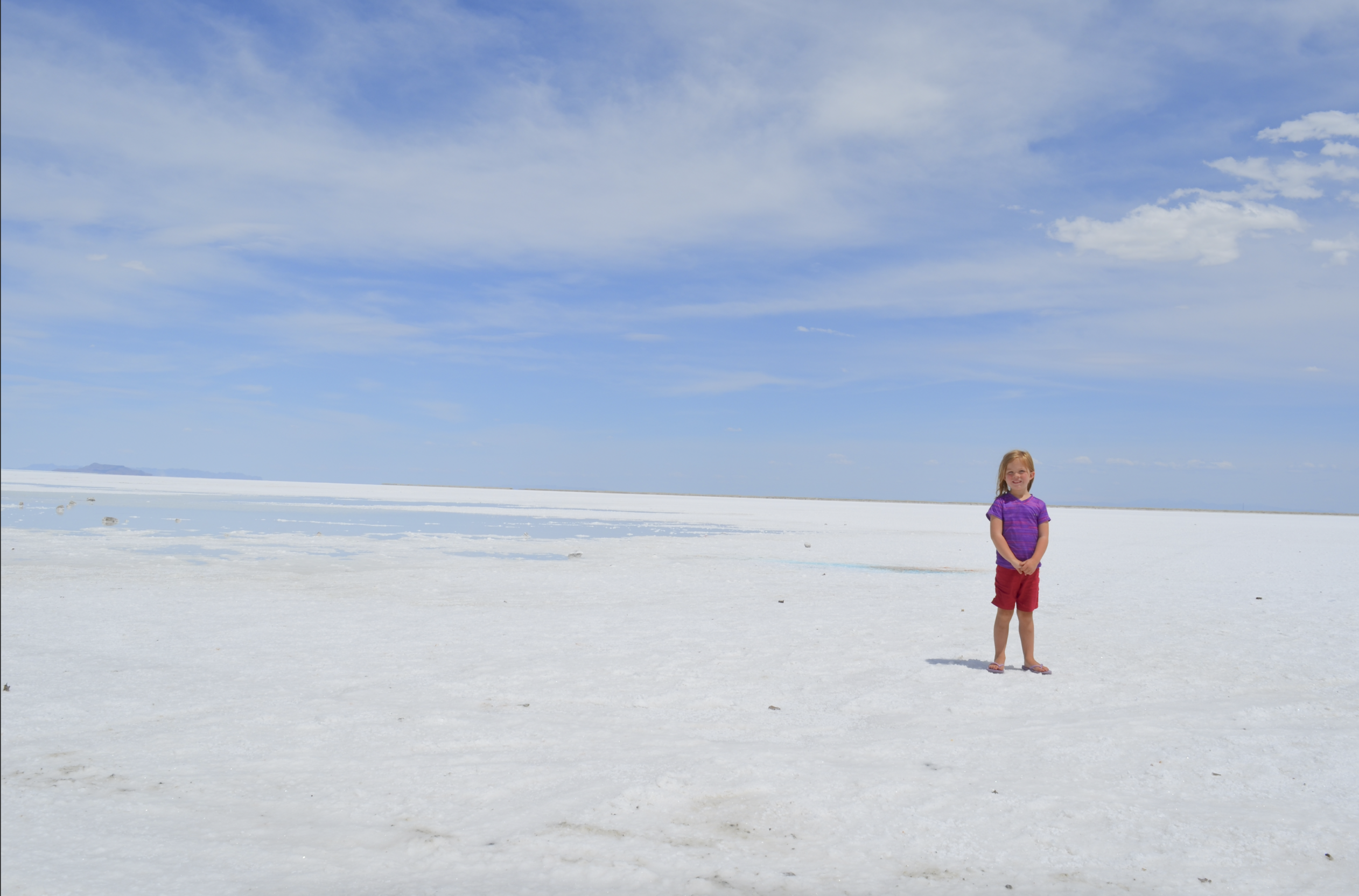 girl on Bonneville Salt Flats Utah
