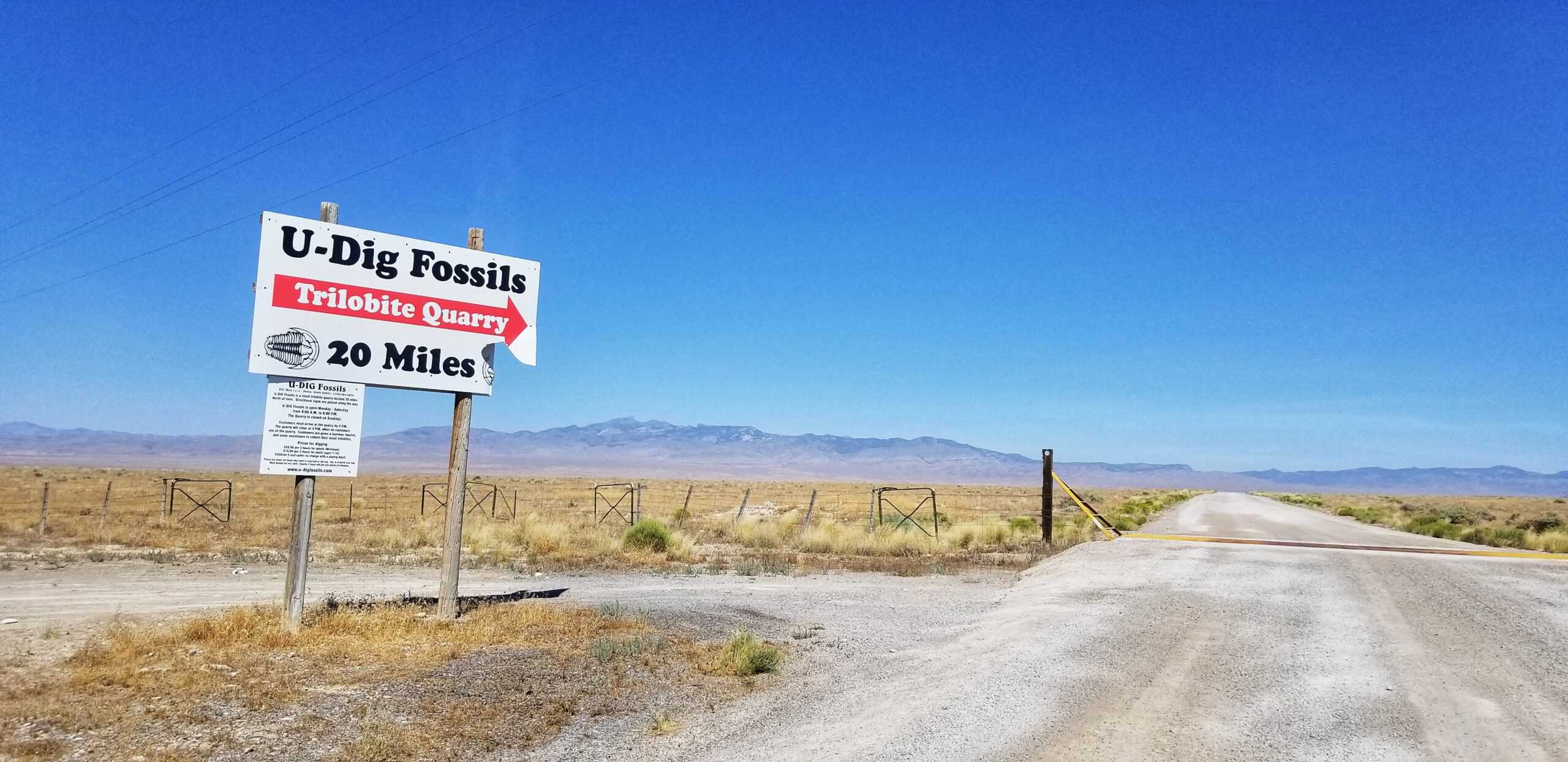 U Dig Fossils Trilobite Quarry sign