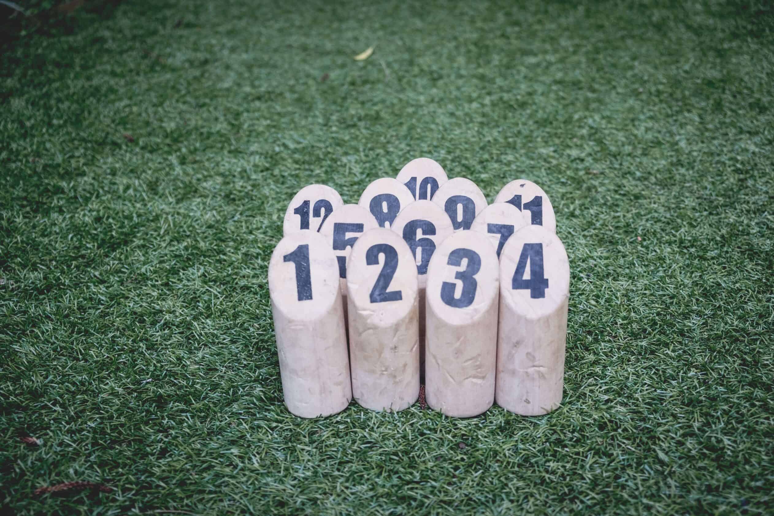 wood logs with numbers on them