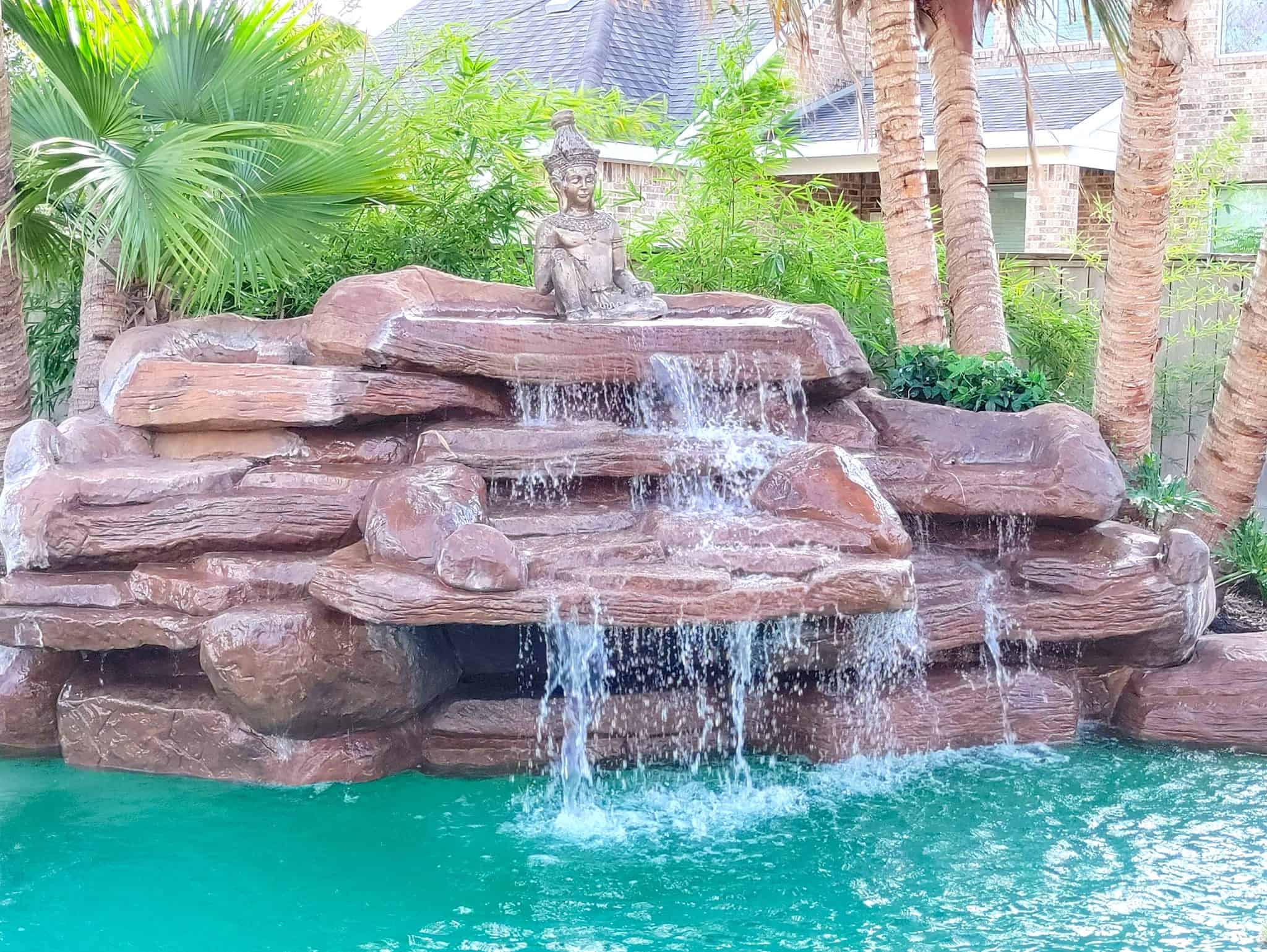 scenic pool waterfall in Houston