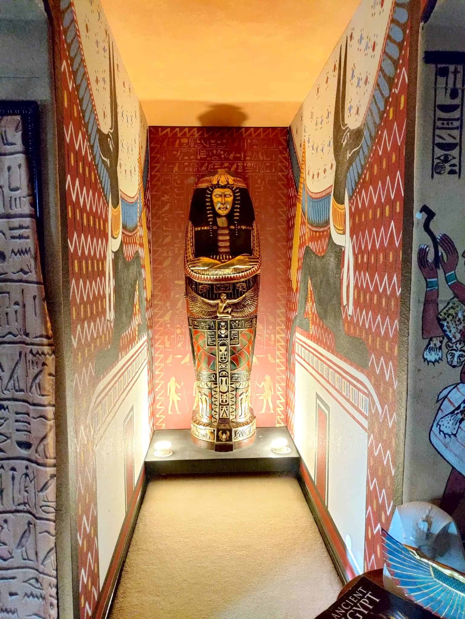 Egyptian statues in airbnb houston