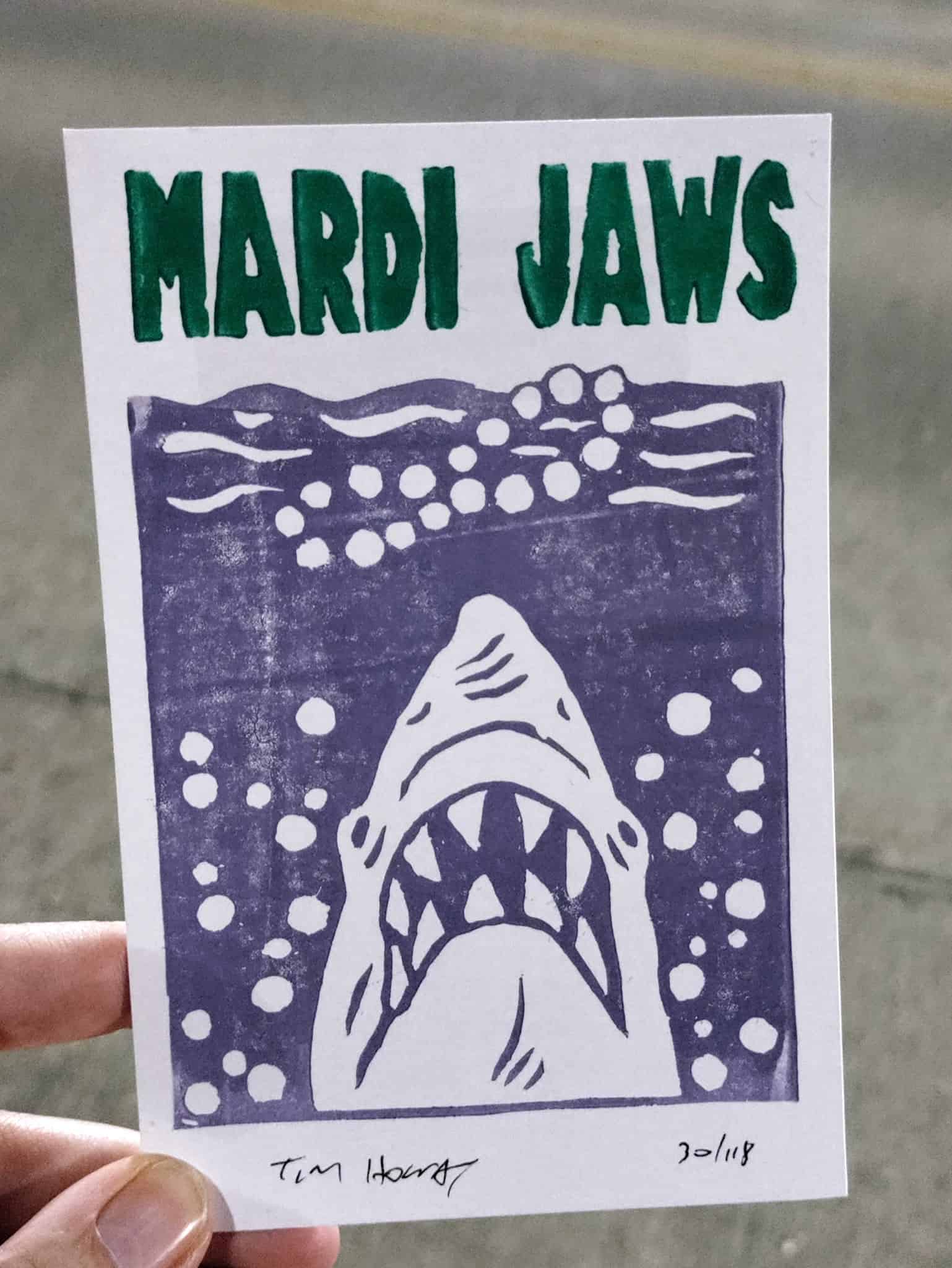 Mardi Jaws art at Mardi Gras
