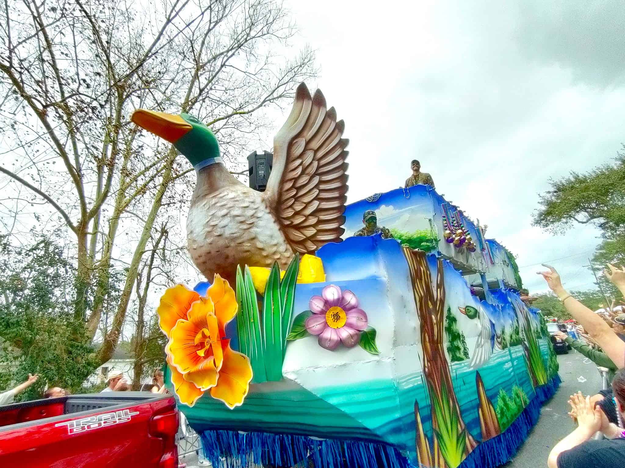 Mardi gras float duck in Louisiana