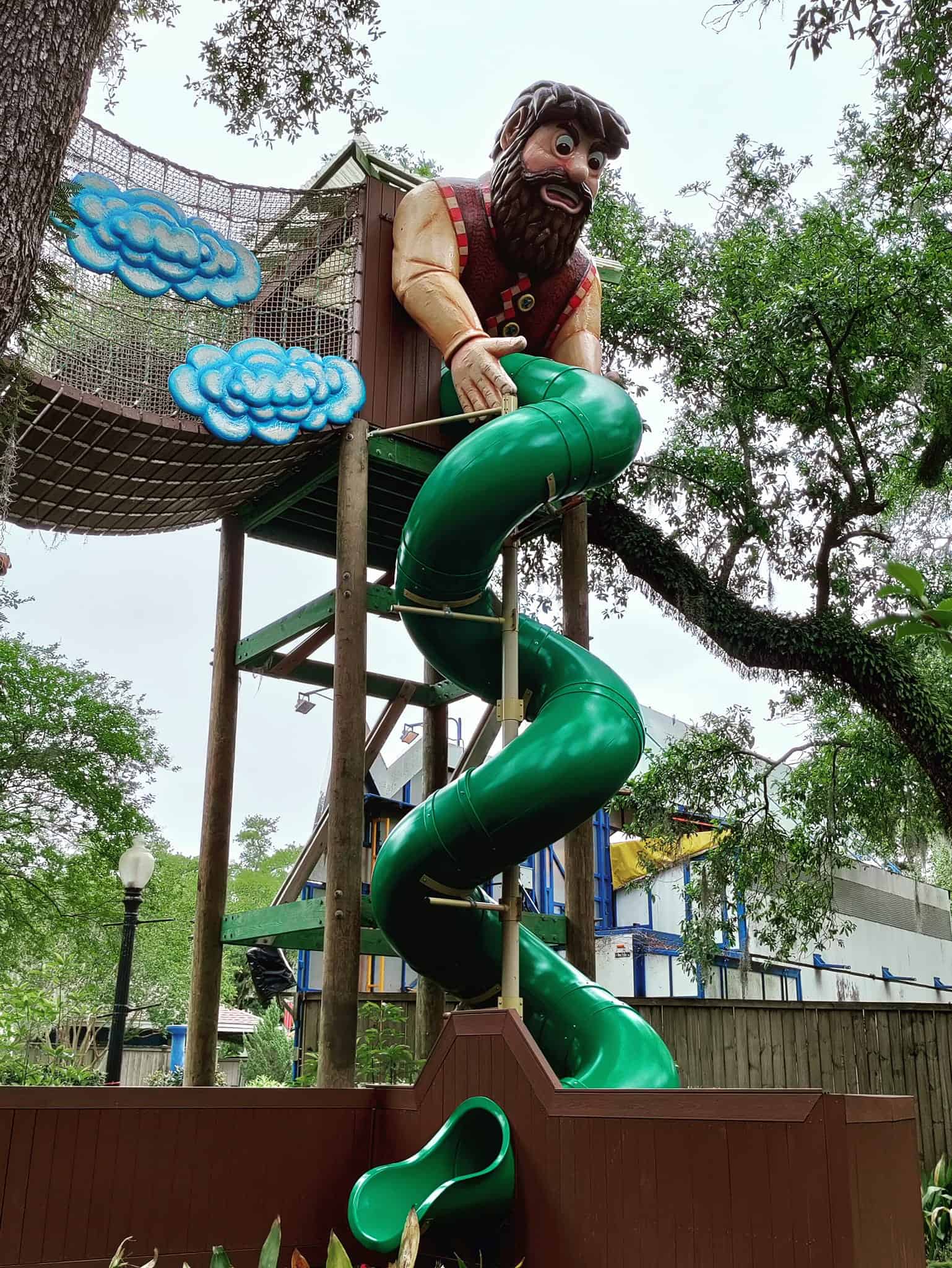 tall jack and beanstalk slide at storyland city park new orleans