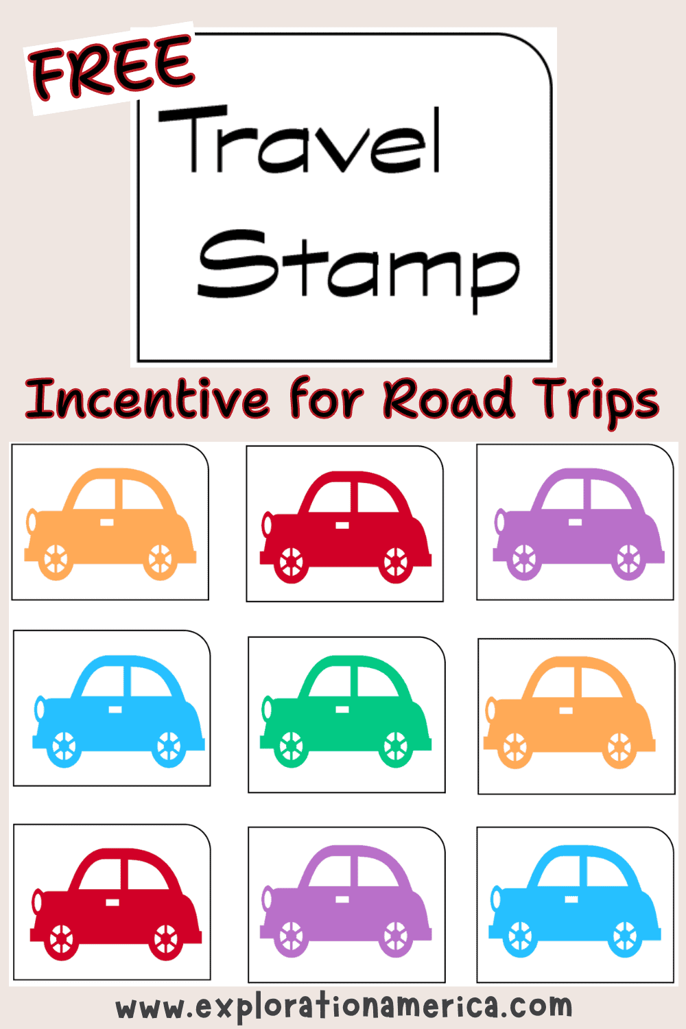 Road Trip incentive printable for kids